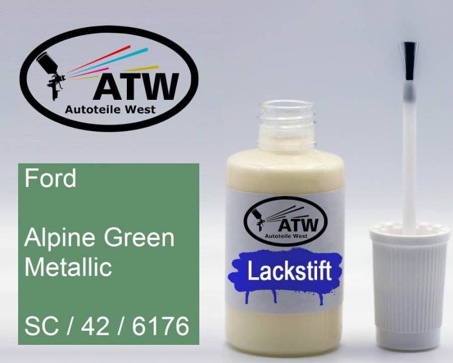 Ford, Alpine Green Metallic, SC / 42 / 6176: 20ml Lackstift, von ATW Autoteile West.